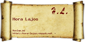 Hora Lajos névjegykártya